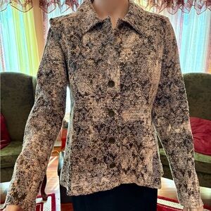 Christopher & Banks Black and Cream Lace Blazer